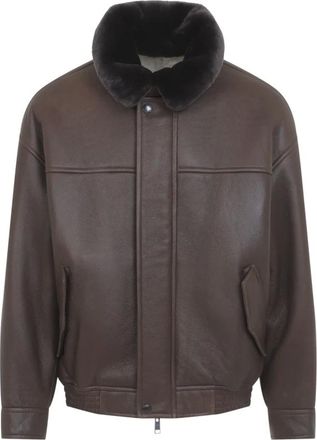 Yves Salomon Giacca Bomber in Shearling Nappa - - Jackets - Uomo - Marrone - L