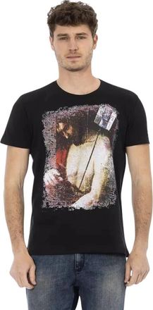 Trussardi Elegante Designer Tee met korte mouwen - Heren - T-shirts - Zwart - L - Katoen - Tops