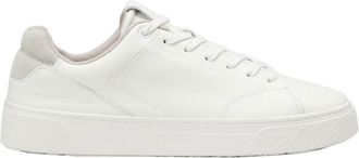 Marc O'Polo White Jarvis Minimalist Suede-Accent Leather Sneakers