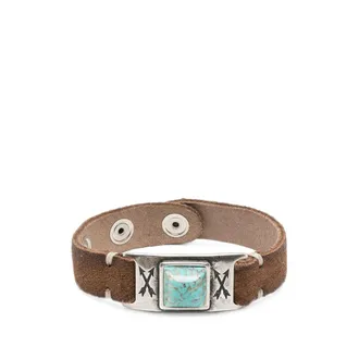 Eraldo Turquoise-embellished Suede Bracelet
