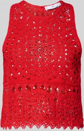 Mango Häkeltop mit Rundhalsausschnitt Modell KLEES in Rot, Größe L
