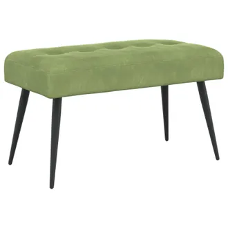 vidaXL Panchina Con Bottoni Imbottiti Verde Chiaro 80 X 40 X 46 Cm Vidaxl