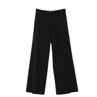Nine In The Morning Wide Trousers, female, Black, Size: W31 Black Trousers for Morning Style