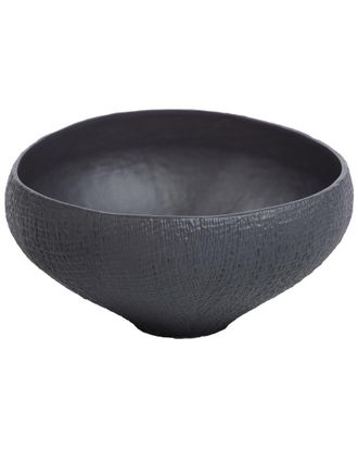 Zodax Matana Sand Organic Tall Black Ceramic Bowl