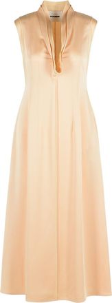 Jil Sander Vestido De Viscosa De Acetato Y Melocot&oacute;n