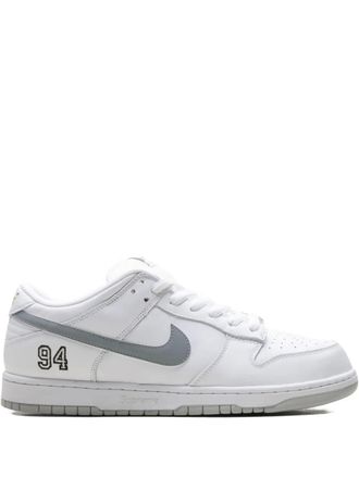 Nike SB Dunk Low Supreme - White sneakers - men - Fabric/Calf Leather/Rubber - 11.5