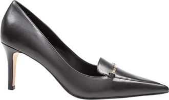 Michael Kors Lena Leren Slingback Pump - Dames - Pumps - Zwart - 37 EU - Leer - Schoenen