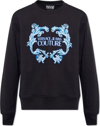 Versace Jeans Couture Katoenen sweatshirt - Heren - Sweatshirts - Zwart - L - Katoen - Hoodies & sweatvesten