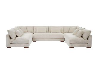 VENTE-UNIQUE.COM Sof&aacute; rinconera terciopelo beige