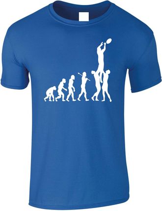Generic Evolution Rugby T-Shirt Funny Footballer Gift Evolve Rugger Xmas Gift Top (UK, Alpha, XL, Regular, Regular, Royal)