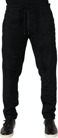 Dolce & Gabbana Black Cotton Logo Men Jogger Sweatpants Pants