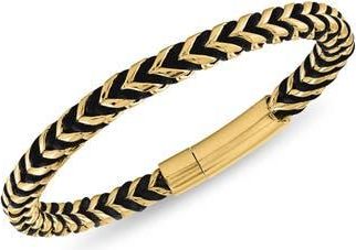 Esquire Mens Cord Wrapped Chain Bracelet in Gold Ip Stainless Steel at Nordstrom Rack, Size 8.5