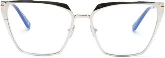 Tom Ford Eyewear butterfly-frame glasses - unisex - Metal - 56 - Silver