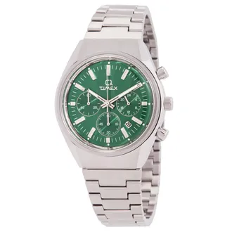 Timex Q Falcon Eye Chronograph Quartz Green Dial Mens Watch TW2W33600