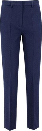 Etro High Waist Slim Fit Jacquard Broek - Dames - Slim Fit Broeken - Blauw - M - Katoen - Broeken