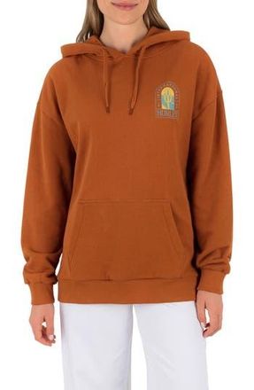 Hurley Immerse Oversize Graphic Hoodie in Leather Brown at Nordstrom Rack, Size X-Small