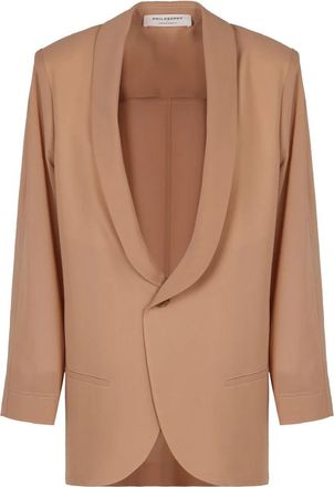 Philosophy di Lorenzo Serafini Chique Blazerjas met &Eacute;&eacute;n Knoop - Dames - Blazers - Bruin - XS - Katoen - Jassen