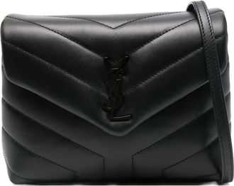 Saint Laurent logo-plaque mini bag - Black