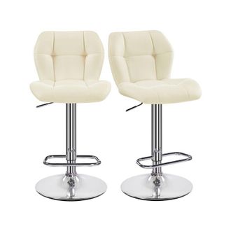 Yaheetech Yaheetech Juego De 2 Taburete De Bar Taburete De Altura Ajustable 89-111 Cm Taburete Industrial Metal Silla De Cocina Tasburete Alto Para Cocina Bar C