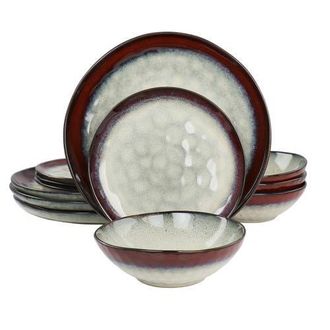 Elama Samara 12 Piece Stoneware Dinnerware Set in White at Nordstrom