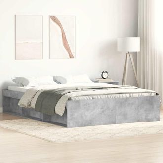 vidaXL Estructura De Cama Gris Hormig&oacute;n 140x200 Cm Vidaxl