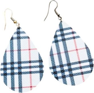 White Label Womens Teardrop Earrings In Plaid