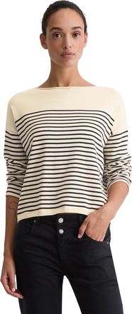 Marc O'Polo Strickpullover MARC OPOLO, Damen, Gr. XL, sanftes wei&szlig;, Strick, Obermaterial: 100% Baumwolle, normal, U-Boot-Ausschnitt, B&uuml;ndchen, Pullover Strickpull