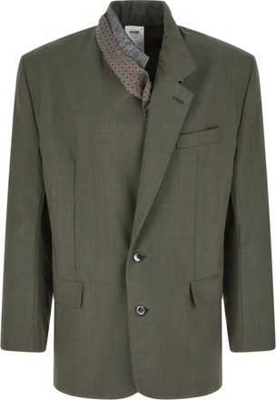 Magliano Green Solid Wool Blazer