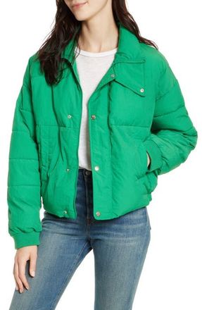 Free People Cold Rush Puffer Jacket in Green at Nordstrom, Size Medium