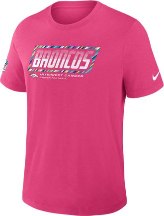 Nike Denver Broncos Crucial Catch Sideline Nike Mens Dri-FIT NFL T-Shirt in Pink | 034J68XZUA-F9R