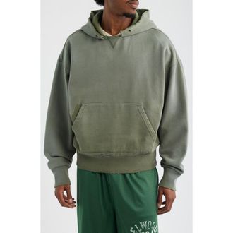 Elwood Ranger Oversize Distressed Cotton Hoodie in Aged Green at Nordstrom, Size Xx-Large