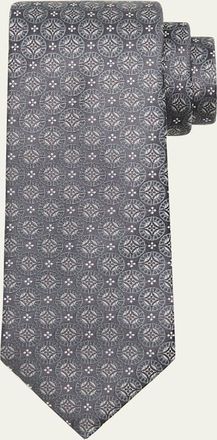 Brunello Cucinelli Mens Geometric Silk Tie