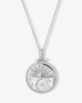 Melinda Maria Womens New Beginnings Medallion Necklace In Silver