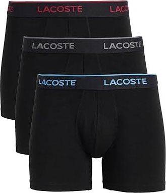 Lacoste 3-Pack Boxer Briefs Mens Underwear Black/ 1 : XL (EUR 7), Elastane/Cotton