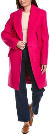 Michael Kors Reefer Slit Sleeve Wool Coat