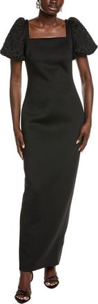 Badgley Mischka Laser Pearl Sleeve Gown