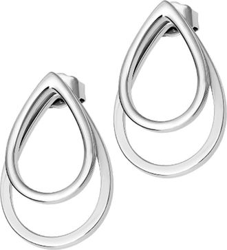 Lucy Quartermaine Double Petal Earrings front and back in Sterling Silver at Nordstrom