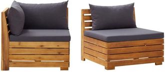 vidaXL Muebles De Jard&iacute;n 2 Piezas Con Cojines Madera Maciza De Acacia Vidaxl