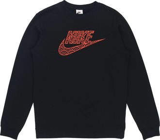 Nike Mens Nike Logo Athleisure Casual Sports Long Sleeves Pullover Round Neck Black DR7829-010