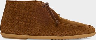 Bottega Veneta Men & apos;s Dawson Intrecciato Suede Ankle Boots