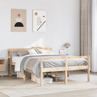 vidaXL Cama Para Personas Mayores Con Cabecero Madera Maciza 140x200cm
