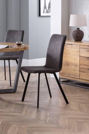Julian Bowen Monroe Upholstered Dining Chair (Set of 2) in Dark Grey