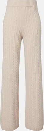 Agnona Cable-knit cashmere wide-leg pants