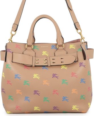 Burberry Brown Multi-Color Leather Handbag Tote Bag (Pre-Owned)
