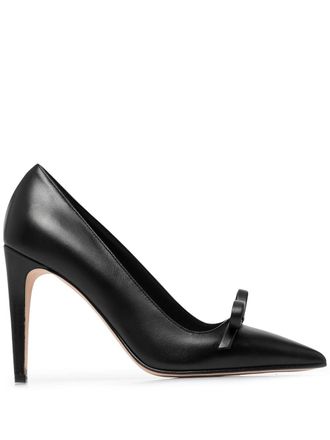 Red(v) Sandie 85mm bow-detail pumps - women - Vegetal Leather/Leather/Leather - 40 - Black