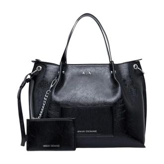 A|X Armani Exchange Borsa Shopper Crinkle - - Bags - Donna - Nero - ONE SIZE