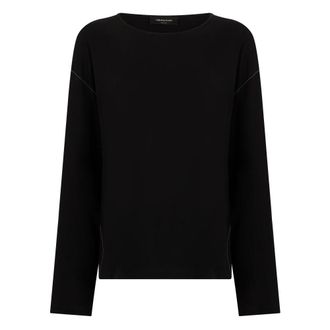 Fabiana Filippi Round-neck Knitwear, female, Black, Size: 2XS Round-neck Blouse