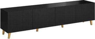 Mirjan24 Mobilier1 - Mueble Tv Levmari 103, Negro, N&uacute;mero De Puertas: 0, N&uacute;mero De Cajones: 0, 201x52x40cm