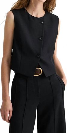 TWP Perry Compact Tux Suiting Vest In Black