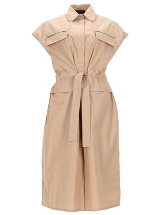 Fabiana Filippi Sleeveless Belted Gathered Waist Dress